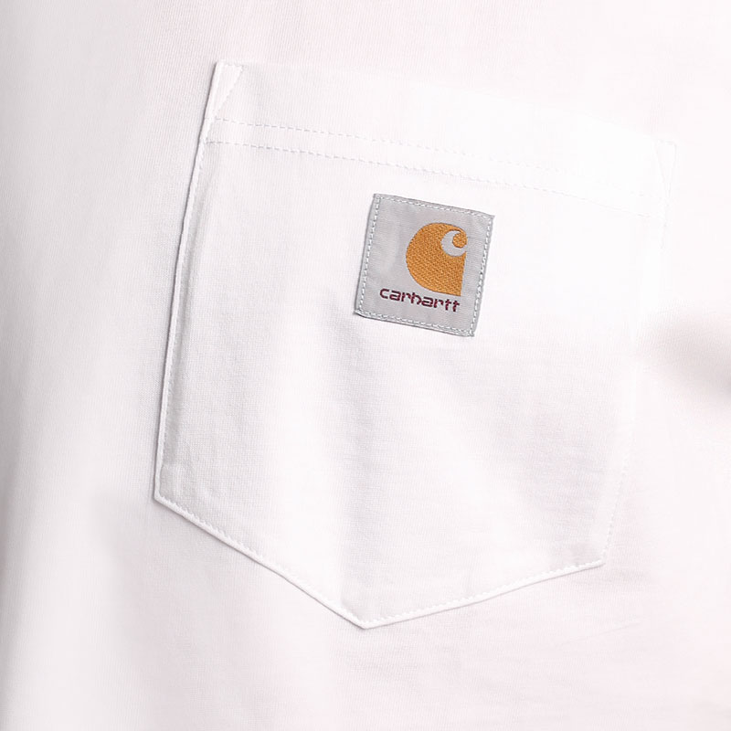 мужская белая футболка Carhartt WIP S/S Pocket T-Shirt I030434-white - цена, описание, фото 2